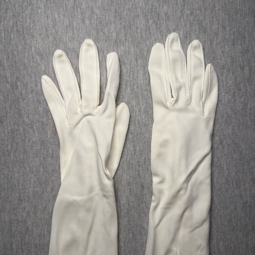Van Raalte Vintage (50s-60s) Formal Opera Length Pearls White & Black Gloves - Picture 10 of 16